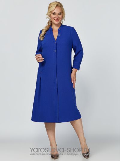 Модель :4005.Стильное трикотажное платье синего цвета