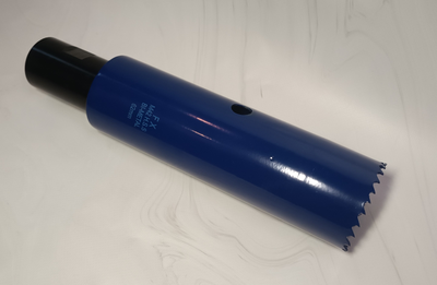 Коронка биметаллическая диаметр 62 мм глубина 200 мм  + переходник на резьбу 1 1/4