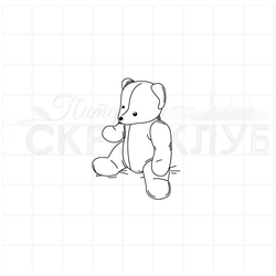 Штамп с картинкой -  мишкой тедди