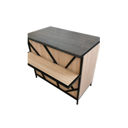 Элегантный рабочий прилавок из ЛДСП и металла с полками