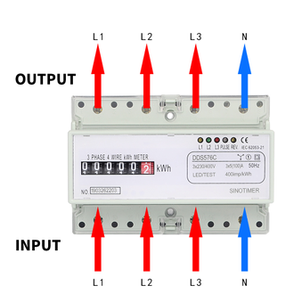 Электрический счётчик трехфазный,  на дин-рейку AC 380 В 5(100)A 50 Гц