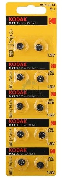Батарейка щелочная Kodak LR41/AG3 10шт