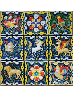 Керамическая плитка "Русские изразцы" (цветная)
