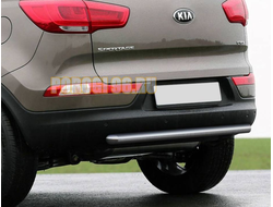 Защита заднего бампера труба d57  Kia Sportage 3 2010-2015 (Киа спортейдж)