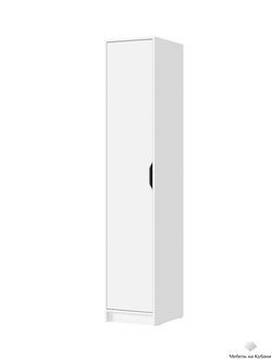 Руна ШК-01 Шкаф (пенал) 1 створчатый Белый/Белый