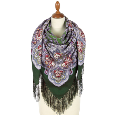 Павловопосадский платок Зимняя роза 2016-9