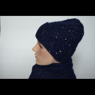 Синяя шапка вязаная с отворотом Vizio Италия 6943 CRY