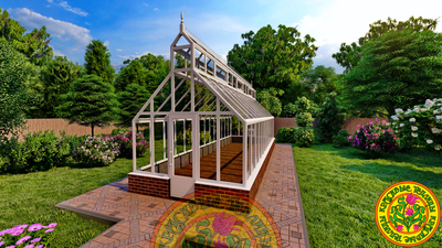 Базовая комплектация теплицы ЙОРКШИР Х размером 9000 х 3000 мм