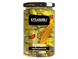 Огурчики маринованные корнишоны 680г. Кубаночка