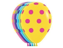 Гелиевые шары с рисунком 30 см. "Цветной горошек"