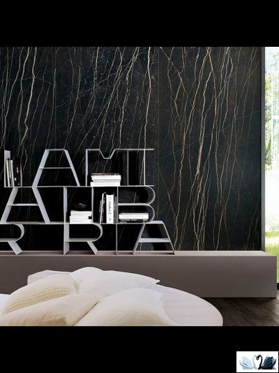 Керамогранит FMAX Black Gold 6mm glossy 120x270 см черный