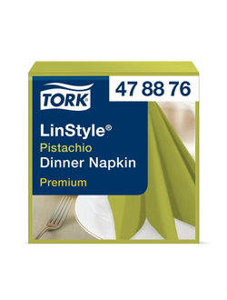 Салфетки Tork LinStyle Premium 39х39, фисташковые 50шт/уп 478876