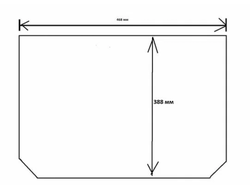 Внутреннее стекло двери духовки для плиты Gorenje 563768 (563767) 470х388мм