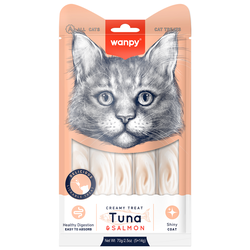 Wanpy Cat (Ванпи кэт) Лакомство для кошек «нежное пюре» из Тунца и лосося, 70 г