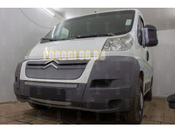 Защита радиатора Peugeot Boxer 2014-... (2 части) / Fiat Ducato IV 2014-... / Citroen Jumper 2014-... (2 части) chrome низ