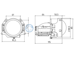 Билед модули Aozoom A3+ 2024 Original, 3.0 дюйма, 35w, 9-16v, крепление 3R, драйвер встроенный (комплект, 2шт)