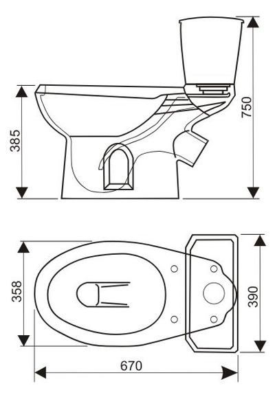 Унитаз-компакт Элисса белый "Оскольская керамика"