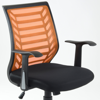 Кресло для персонала K-138  (оранжевая сетка) BR