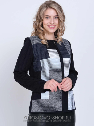 Женский вязаный жакет в темно-синем цвете