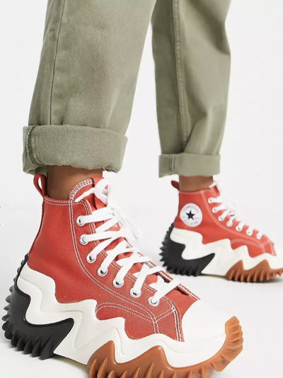 С чем носить женские Converse Run Star Motion на плаформе оранжевые высокие