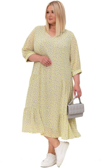 Женственное легкое платье &quot;ЭНДИ&quot;  Арт. 4113 (Цвет желтый) Размеры 50-66