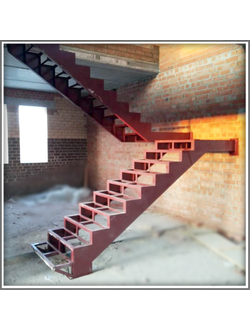 мк №8. металлокаркас грунтованный. двойной косоур под зашивку (лазерная резка).