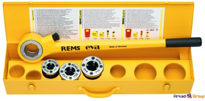Ручной резьбонарезной клупп Rems EVA R 1/2" - 3/4" - 1" в стальном ящике