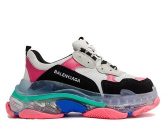 Кроссовки Balenciaga Triple S мульти розовые с серым с прозрачной подошвой