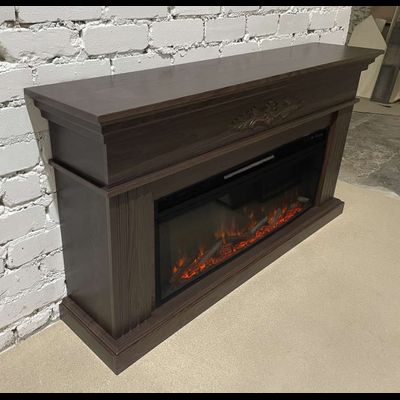 Линейный электрокамин Bergamo AO с очагом Vision 42 LOG LED