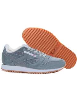Кроссовки Reebok Classic серые зимние с мехом