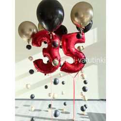 Шары цепочки с пузырями (6 шт), "Красная дата"