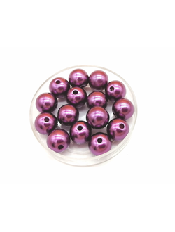Бусины пластиковые под жемчуг 10 мм, цвет сиреневый