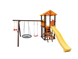 Детский уличный игровой комплекс Perfetto sport Bari 4 с качелями Паутина в Воронеже,