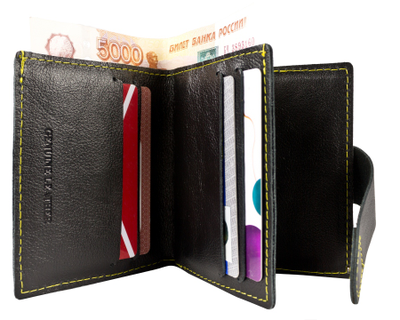 Кожаное портмоне Montano black (арт. 7414-81)