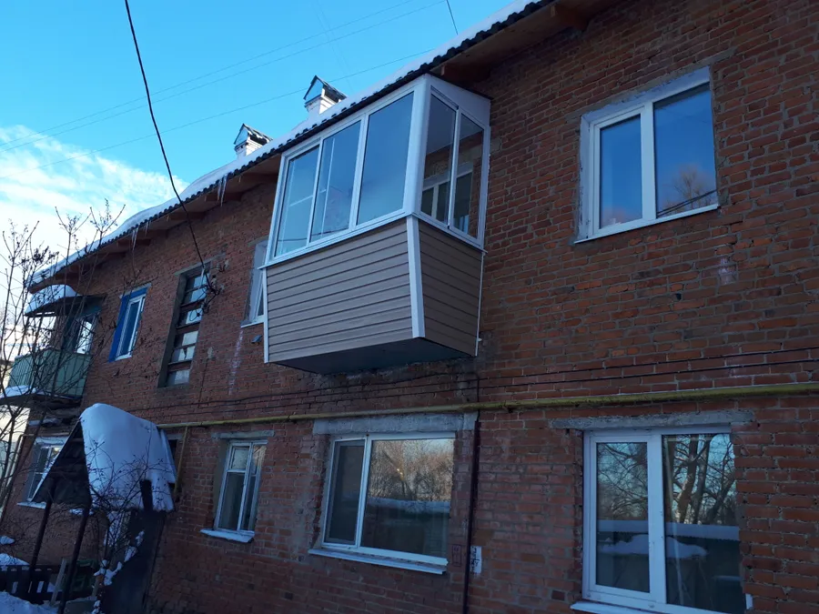 Остекление балкона с крышей, ул.Алябьева, 12/26