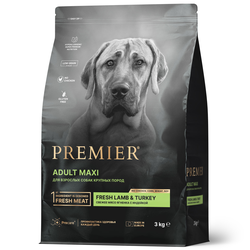 PREMIER (Премьер) сухой корм для собак крупных пород, Ягненок, индейка 3 кг