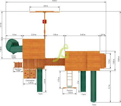 Детская деревянная площадка IgraGrad Домик 6 купить в Воронеже