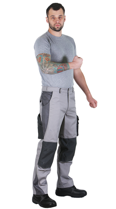 Брюки 2020-ТОМБОЙ®, цв. светло-серый/серый