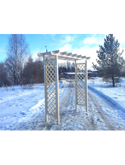 «Деревянная арка для роз Розарий — фото».