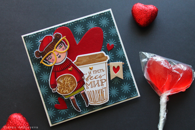 Набор штампов для скрапбукинга "Девочка-зима"