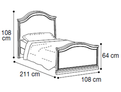 Кровать "Gendarme" с изножьем 90х200 см