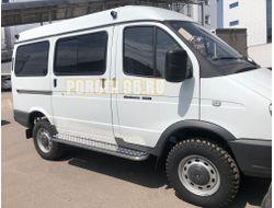 Пороги с накладным листом (пассажирская сторона) d42 ГАЗель Соболь