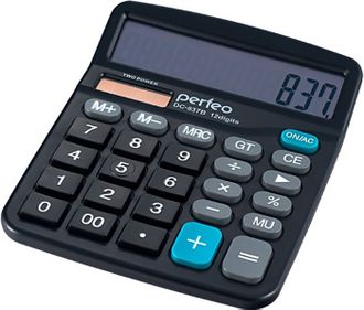 Настольный калькулятор Perfeo DC-837B (черный)