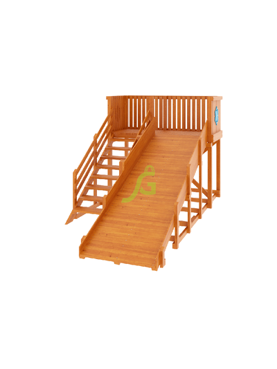 Деревянная зимняя горка "IgraGrad Snow Fox", скат 4 м