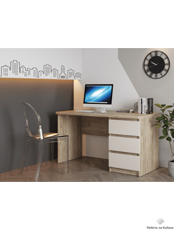 Бостон стол письменный Дуб Крафт серый/Кашемир