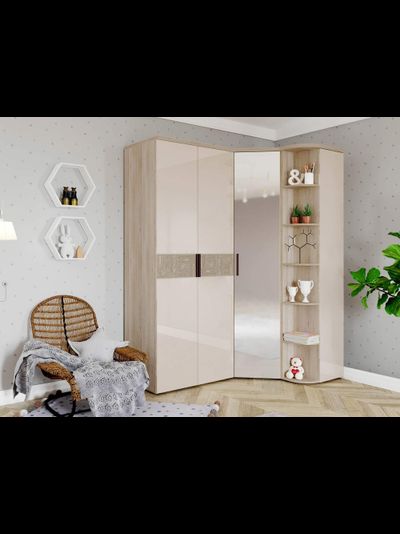 Угловой шкаф в комплекте с зеркалом Кашемир 900 315