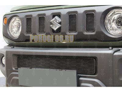 Защита радиатора для Suzuki Jimny 2018- (2 части) низ+ центр black
