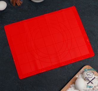 Коврик силиконовый с разлиновкой Доляна «Буссен», 38×28 см, цвет МИКС