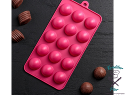 Форма для шоколада Доляна «Шарики», 24×11,5 см, 15 ячеек (d=2,8 см), цвет МИКС