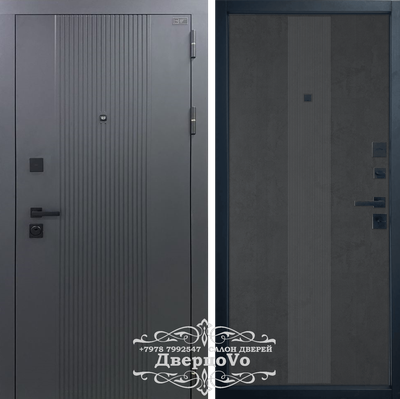 ВФД (VFD) ВЛАДИМИРСКАЯ ФАБРИКА ДВЕРЕЙ/ BALANCE Twin. Graphica VR/ ЭКОШПОН Sharkskin - Jet Loft/ ТОЛЩИНА 112 мм/ ТРИ КОНТУРА/ МИНЕРАЛЬНАЯ ПЛИТА